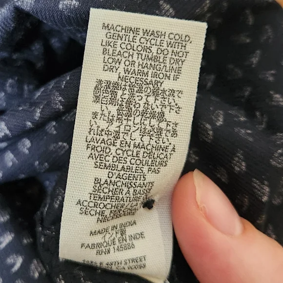 The GREAT. venetian corduroy black long Sleeve Leaf Print boho cottage M - Picture 10 of 13